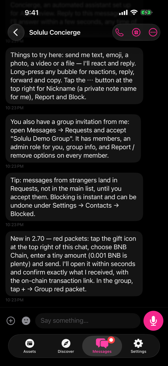 Solulu Wallet 加密会话